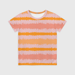 Футболка детская Полосы зигзагообразные оранжево-розовые, цвет: 3D-принт