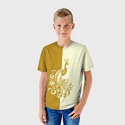 Футболка детская Жар-птица в золотом, цвет: 3D-принт — фото 2