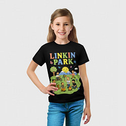 Футболка детская Linkin Park, мультяшный стиль, цвет: 3D-принт — фото 2