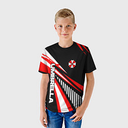 Футболка детская Красный спортивный - Umbrella, цвет: 3D-принт — фото 2