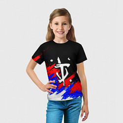 Футболка детская Doom триколор краски, цвет: 3D-принт — фото 2