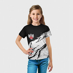 Футболка детская Федерация бокса России - белый затертый, цвет: 3D-принт — фото 2