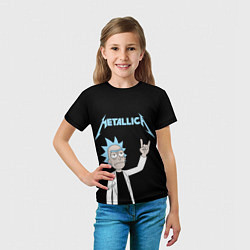 Футболка детская Metallica и Рик рокер из Рик и Морти, цвет: 3D-принт — фото 2
