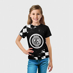 Футболка детская Inter клетка краски, цвет: 3D-принт — фото 2