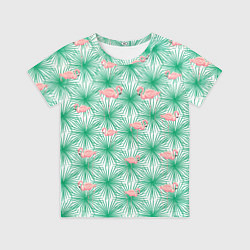Футболка детская Фламинго и тропики, цвет: 3D-принт