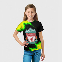 Футболка детская Ливерпуль кислотные краски, цвет: 3D-принт — фото 2