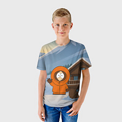 Футболка детская Кенни машет рукой - Южный парк, цвет: 3D-принт — фото 2