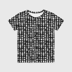 Футболка детская Любовь смерть и роботы, глитч символ паттерн, цвет: 3D-принт