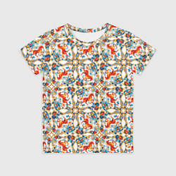 Детская футболка Орнамент с лошадью - символом Нового 2026 года