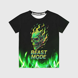 Футболка детская Режим зверя огненный череп, цвет: 3D-принт