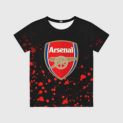 Футболка детская Арсенал красные краски всплеск, цвет: 3D-принт