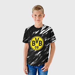 Футболка детская Borussia штрихи красок текстура, цвет: 3D-принт — фото 2