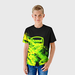 Футболка детская Арсенал кислотные краски, цвет: 3D-принт — фото 2