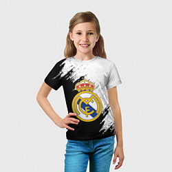 Футболка детская Real Madrid текстура штрихи, цвет: 3D-принт — фото 2