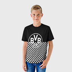 Футболка детская Borussia шахматная клетка, цвет: 3D-принт — фото 2
