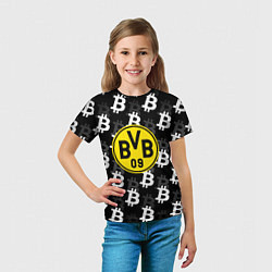 Футболка детская Borussia биткоин паттерн, цвет: 3D-принт — фото 2