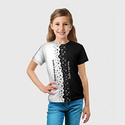 Футболка детская Лучше вода у друга черно-белый узор, цвет: 3D-принт — фото 2