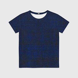 Футболка детская Текстурный чёрно-синий тёмный, цвет: 3D-принт