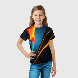 Футболка детская Multicoloured neon, цвет: 3D-принт — фото 2
