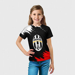 Футболка детская Ювентус краски текстура, цвет: 3D-принт — фото 2