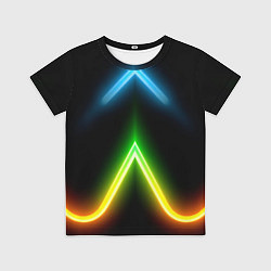 Футболка детская Neon multicolored lines, цвет: 3D-принт