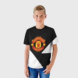 Футболка детская Манчестер Юнайтед полосы, цвет: 3D-принт — фото 2