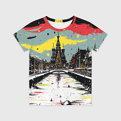 Футболка детская Праздничная новогодняя Москва, цвет: 3D-принт