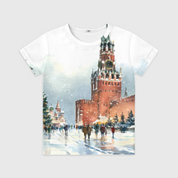 Футболка детская Новогодний Кремль, цвет: 3D-принт