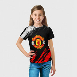 Футболка детская Манчестер Юнайтед x Ювентус краски, цвет: 3D-принт — фото 2