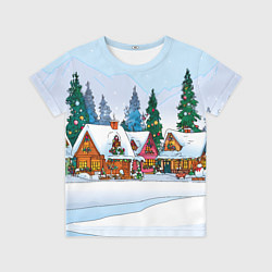 Футболка детская Новогодник дворик, цвет: 3D-принт