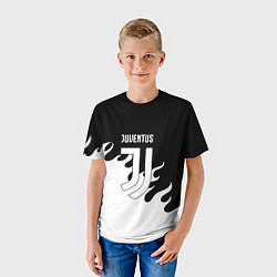 Футболка детская Ювентус огонь текстура, цвет: 3D-принт — фото 2