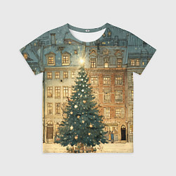 Футболка детская Новогодний старый город, цвет: 3D-принт