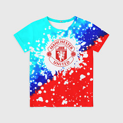 Футболка детская Манчестер Юнайтед неон, цвет: 3D-принт
