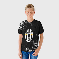 Футболка детская Ювентус черепа краски, цвет: 3D-принт — фото 2