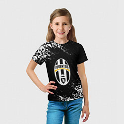 Футболка детская Ювентус черепа краски, цвет: 3D-принт — фото 2