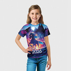 Футболка детская 2026 Фэнтези лошадка, цвет: 3D-принт — фото 2