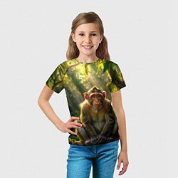 Футболка детская Лесная обезьянка, цвет: 3D-принт — фото 2