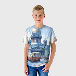 Футболка детская Снежный Санкт-Петербург, цвет: 3D-принт — фото 2