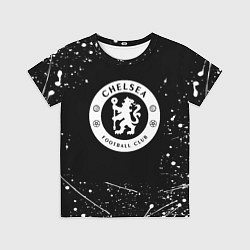 Футболка детская Челси белые краски всплеск, цвет: 3D-принт