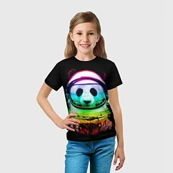 Футболка детская Панда космонавт, цвет: 3D-принт — фото 2
