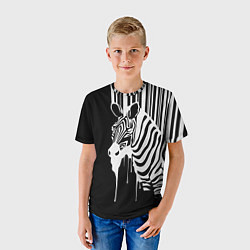 Футболка детская Жидкая зебра, цвет: 3D-принт — фото 2