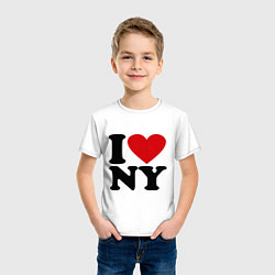 Футболка хлопковая детская I love NY, цвет: белый — фото 2