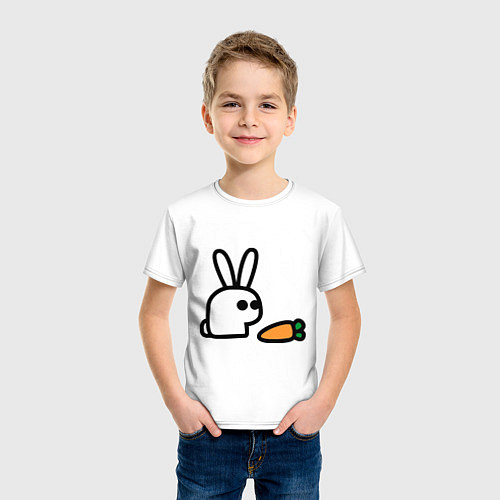 Детская футболка Заяц и морковка / Белый – фото 3