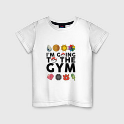 Футболка хлопковая детская Pokemon Im going to the gym (black), цвет: белый