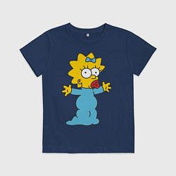 Футболка хлопковая детская Maggie Simpson, цвет: тёмно-синий
