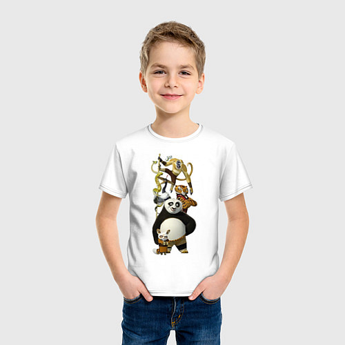 Детская футболка Панда с друзьями / Белый – фото 3