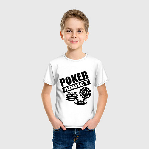 Детская футболка Poker addict / Белый – фото 3