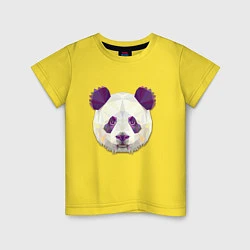 Футболка хлопковая детская Полигональная панда, цвет: желтый