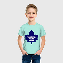 Футболка хлопковая детская Toronto Maple Leafs цвета мятный — фото 2