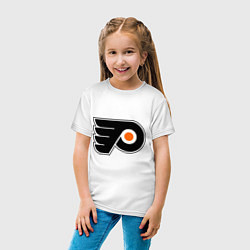 Футболка хлопковая детская Philadelphia Flyers, цвет: белый — фото 2